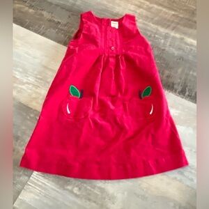 Girls Gymboree Size 4T Red Apples Soft Corduroy Jumper